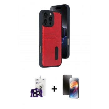 MARSİLYAN™- iPhone 16 Pro Max Kılıf Yörünge Işık Serisi - Siyah 3D Antistatik Mat Seramik Nano Ekran Koruyucu + Bilvis Titan Kamera Lens - SH