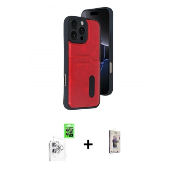 MARSİLYAN™- iPhone 16 Pro Max Kılıf Yörünge Işık Serisi - Siyah Bilvis 3D Cam Ekran Koruyucu + Raze Metal Kamera Lens - BZ