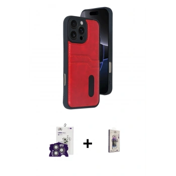 MARSİLYAN™- iPhone 16 Pro Max Kılıf Yörünge Işık Serisi - Siyah Bilvis 3D Cam Ekran Koruyucu + Bilvis Titan Kamera Lens - GS