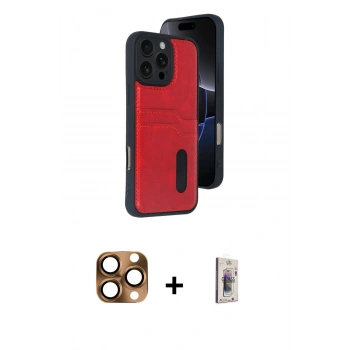 MARSİLYAN™- iPhone 16 Pro Max Kılıf Yörünge Işık Serisi - Siyah Bilvis 3D Cam Ekran Koruyucu + Pers Alüminyum Kamera Lens - CLTM