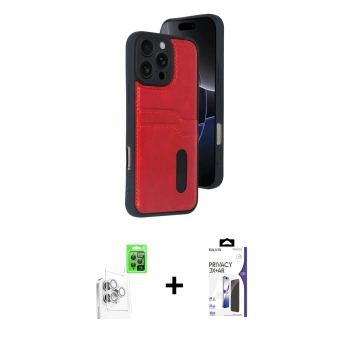 MARSİLYAN™- iPhone 16 Pro Max Kılıf Yörünge Işık Serisi - Siyah Bilvis 3X AR Hayalet Cam Ekran Koruyucu + Raze Metal Kamera Lens - BZ
