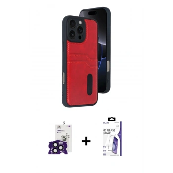 MARSİLYAN™- iPhone 16 Pro Max Kılıf Yörünge Işık Serisi - Siyah Bilvis 3X AR HD Cam Ekran Koruyucu + Bilvis Titan Kamera Lens - SH