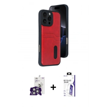 MARSİLYAN™- iPhone 16 Pro Max Kılıf Yörünge Işık Serisi - Siyah Bilvis 3X AR HD Cam Ekran Koruyucu + Bilvis Titan Kamera Lens - GS