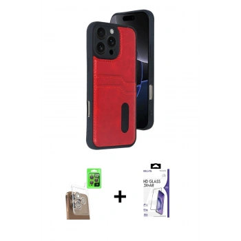 MARSİLYAN™- iPhone 16 Pro Max Kılıf Yörünge Işık Serisi - Siyah Bilvis 3X AR HD Cam Ekran Koruyucu + Raze Metal Kamera Lens - CLTM