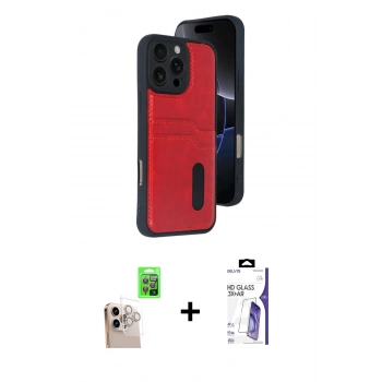 MARSİLYAN™- iPhone 16 Pro Max Kılıf Yörünge Işık Serisi - Siyah Bilvis 3X AR HD Cam Ekran Koruyucu + Raze Metal Kamera Lens - NLGY