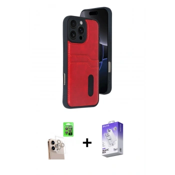 MARSİLYAN™- iPhone 16 Pro Max Kılıf Yörünge Işık Serisi - Siyah Bilvis 5in1 3D Magic Cam Ekran Koruyucu + Raze Metal Kamera Lens - NLGY