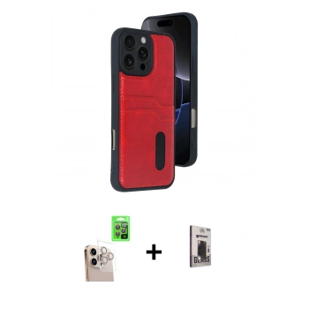 MARSİLYAN™- iPhone 16 Pro Max Kılıf Yörünge Işık Serisi - Siyah Bilvis Hayalet Cam Ekran Koruyucu + Raze Metal Kamera Lens - NLGY