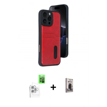 MARSİLYAN™- iPhone 16 Pro Max Kılıf Yörünge Işık Serisi - Siyah Bilvis Hayalet Cam Ekran Koruyucu + Raze Metal Kamera Lens - BZ