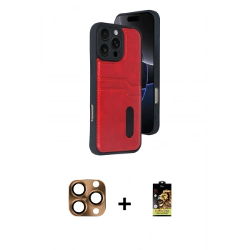 MARSİLYAN™- iPhone 16 Pro Max Kılıf Yörünge Işık Serisi - Siyah Buffer Cam Ekran Koruyucu + Pers Alüminyum Kamera Lens - CLTM