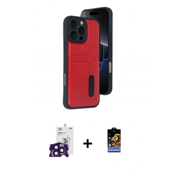 MARSİLYAN™- iPhone 16 Pro Max Kılıf Yörünge Işık Serisi - Siyah Buffer Hayalet Cam Ekran Koruyucu + Bilvis Titan Kamera Lens - SH