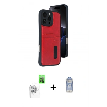 MARSİLYAN™- iPhone 16 Pro Max Kılıf Yörünge Işık Serisi - Siyah Joko Magic 5D Cam + Raze Metal Kamera Lens - BZ