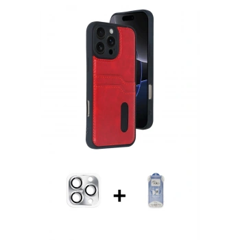 MARSİLYAN™- iPhone 16 Pro Max Kılıf Yörünge Işık Serisi - Siyah Joko Magic 5D Cam + Pers Alüminyum Kamera Lens - GS