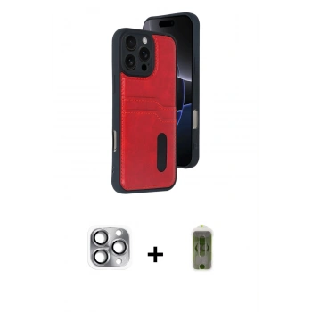 MARSİLYAN™- iPhone 16 Pro Max Kılıf Yörünge Işık Serisi - Siyah Joko Magic 5D Hayalet Cam + Pers Alüminyum Kamera Lens - GI