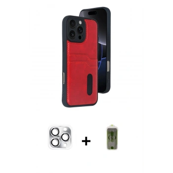 MARSİLYAN™- iPhone 16 Pro Max Kılıf Yörünge Işık Serisi - Siyah Joko Magic 5D Hayalet Cam + Pers Alüminyum Kamera Lens - GS