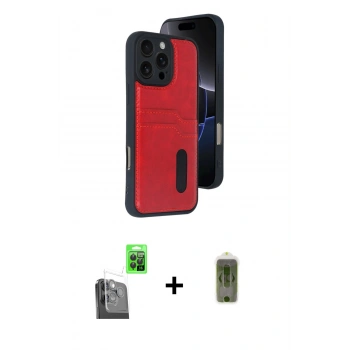 MARSİLYAN™- iPhone 16 Pro Max Kılıf Yörünge Işık Serisi - Siyah Joko Magic 5D Hayalet Cam + Raze Metal Kamera Lens - SH