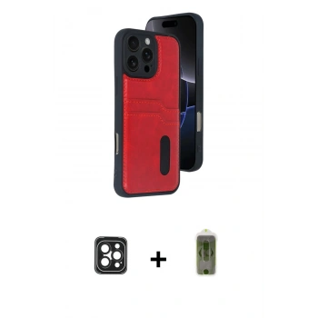 MARSİLYAN™- iPhone 16 Pro Max Kılıf Yörünge Işık Serisi - Siyah Joko Magic 5D Hayalet Cam + PVD Metal Kamera Lens - SH