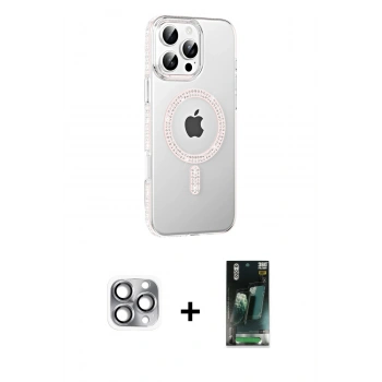 MARSİLYAN™- iPhone 16 Pro Max Kılıf Yörünge Koleksiyonu - Siyah 360 Mat Full Body Arka Koruyucu + Pers Alüminyum Kamera Lens - GI