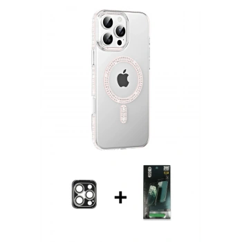 MARSİLYAN™- iPhone 16 Pro Max Kılıf Yörünge Koleksiyonu - Siyah 360 Mat Full Body Arka Koruyucu + PVD Metal Kamera Lens - GS