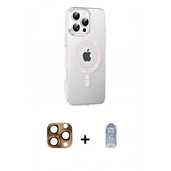 MARSİLYAN™- iPhone 16 Pro Max Kılıf Yörünge Koleksiyonu - Siyah Joko Magic 5D Cam + Pers Alüminyum Kamera Lens - CLTM