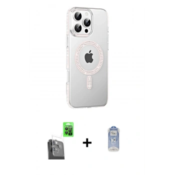 MARSİLYAN™- iPhone 16 Pro Max Kılıf Yörünge Koleksiyonu - Siyah Joko Magic 5D Cam + Raze Metal Kamera Lens - SH