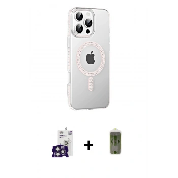 MARSİLYAN™- iPhone 16 Pro Max Kılıf Yörünge Koleksiyonu - Siyah Joko Magic 5D Hayalet Cam + Bilvis Titan Kamera Lens - TMGI