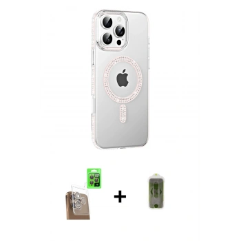 MARSİLYAN™- iPhone 16 Pro Max Kılıf Yörünge Koleksiyonu - Siyah Joko Magic 5D Hayalet Cam + Raze Metal Kamera Lens - CLTM