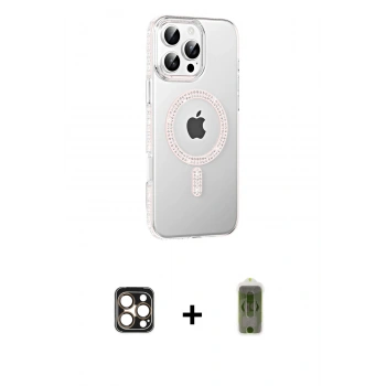 MARSİLYAN™- iPhone 16 Pro Max Kılıf Yörünge Koleksiyonu - Siyah Joko Magic 5D Hayalet Cam + PVD Metal Kamera Lens - GD