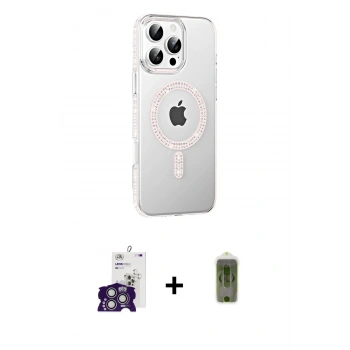 MARSİLYAN™- iPhone 16 Pro Max Kılıf Yörünge Koleksiyonu - Siyah Joko Magic 5D Hayalet Cam + Bilvis Titan Kamera Lens - GS