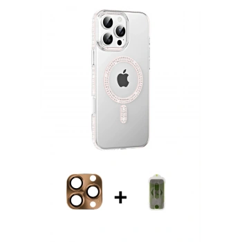 MARSİLYAN™- iPhone 16 Pro Max Kılıf Yörünge Koleksiyonu - Siyah Joko Magic 5D Hayalet Cam + Pers Alüminyum Kamera Lens - CLTM