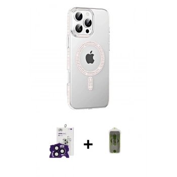 MARSİLYAN™- iPhone 16 Pro Max Kılıf Yörünge Koleksiyonu - Siyah Joko Magic 5D Hayalet Cam + Bilvis Titan Kamera Lens - SH