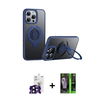 MARSİLYAN™- iPhone 16 Pro Max Kılıf Zirve Çizgi Prime - Şeffaf 360 Full Body Arka Koruyucu + Bilvis Titan Kamera Lens - SH