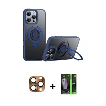 MARSİLYAN™- iPhone 16 Pro Max Kılıf Zirve Çizgi Prime - Şeffaf 360 Full Body Arka Koruyucu + Pers Alüminyum Kamera Lens - CLTM