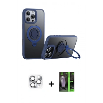 MARSİLYAN™- iPhone 16 Pro Max Kılıf Zirve Çizgi Prime - Şeffaf 360 Full Body Arka Koruyucu + Pers Alüminyum Kamera Lens - GS