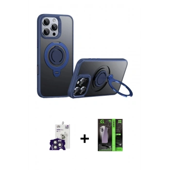 MARSİLYAN™- iPhone 16 Pro Max Kılıf Zirve Çizgi Prime - Şeffaf 360 Full Body Arka Koruyucu + Bilvis Titan Kamera Lens - TMGI