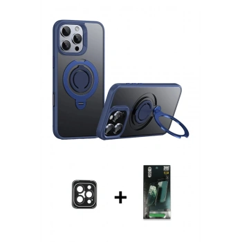 MARSİLYAN™- iPhone 16 Pro Max Kılıf Zirve Çizgi Prime - Siyah 360 Mat Full Body Arka Koruyucu + PVD Metal Kamera Lens - SH