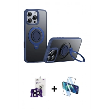 MARSİLYAN™- iPhone 16 Pro Max Kılıf Zirve Çizgi Prime - Siyah 3D Antistatik Seramik Nano Ekran Koruyucu + Bilvis Titan Kamera Lens - SH