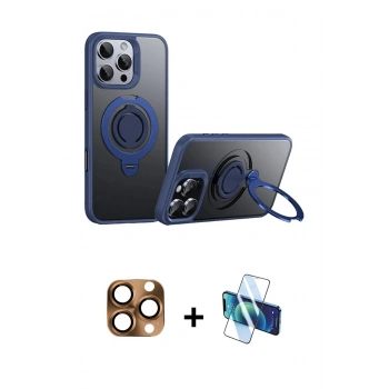 MARSİLYAN™- iPhone 16 Pro Max Kılıf Zirve Çizgi Prime - Siyah 3D Antistatik Seramik Nano Ekran Koruyucu + Pers Alüminyum Kamera Lens - CLTM