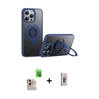 MARSİLYAN™- iPhone 16 Pro Max Kılıf Zirve Çizgi Prime - Siyah Bilvis 3D Cam Ekran Koruyucu + Raze Metal Kamera Lens - NLGY