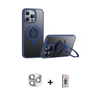 MARSİLYAN™- iPhone 16 Pro Max Kılıf Zirve Çizgi Prime - Siyah Bilvis 3D Cam Ekran Koruyucu + Pers Alüminyum Kamera Lens - GS