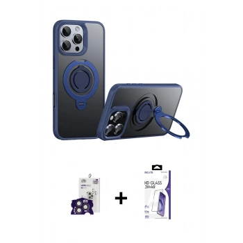 MARSİLYAN™- iPhone 16 Pro Max Kılıf Zirve Çizgi Prime - Siyah Bilvis 3X AR HD Cam Ekran Koruyucu + Bilvis Titan Kamera Lens - TMGI
