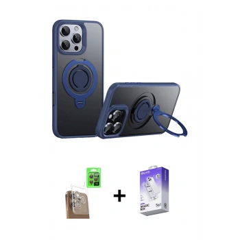 MARSİLYAN™- iPhone 16 Pro Max Kılıf Zirve Çizgi Prime - Siyah Bilvis 5in1 3D Magic Cam Ekran Koruyucu + Raze Metal Kamera Lens - CLTM