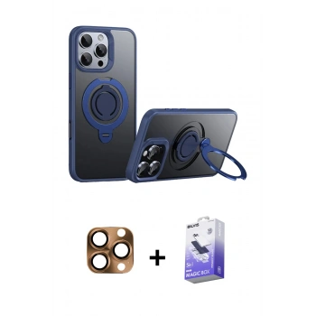 MARSİLYAN™- iPhone 16 Pro Max Kılıf Zirve Çizgi Prime - Siyah Bilvis 5in1 5D Magic Hayalet Cam Ekran Koruyucu + Pers Alüminyum Kamera Lens - CLTM