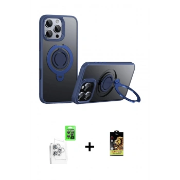 MARSİLYAN™- iPhone 16 Pro Max Kılıf Zirve Çizgi Prime - Siyah Buffer Cam Ekran Koruyucu + Raze Metal Kamera Lens - BZ