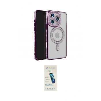 MARSİLYAN™- iPhone 16 Pro Max Kılıf Zirve Doku Prime - Şeffaf Pasifik Cam Ekran Koruyucu
