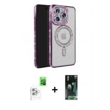 MARSİLYAN™- iPhone 16 Pro Max Kılıf Zirve Doku Prime - Siyah 360 Mat Full Body Arka Koruyucu + Raze Metal Kamera Lens - BZ