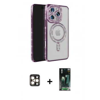 MARSİLYAN™- iPhone 16 Pro Max Kılıf Zirve Doku Prime - Siyah 360 Mat Full Body Arka Koruyucu + PVD Metal Kamera Lens - GD