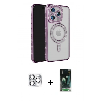 MARSİLYAN™- iPhone 16 Pro Max Kılıf Zirve Doku Prime - Siyah 360 Mat Full Body Arka Koruyucu + Pers Alüminyum Kamera Lens - GS