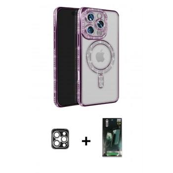 MARSİLYAN™- iPhone 16 Pro Max Kılıf Zirve Doku Prime - Siyah 360 Mat Full Body Arka Koruyucu + PVD Metal Kamera Lens - GS