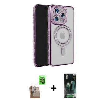 MARSİLYAN™- iPhone 16 Pro Max Kılıf Zirve Doku Prime - Siyah 360 Mat Full Body Arka Koruyucu + Raze Metal Kamera Lens - CLTM