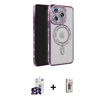 MARSİLYAN™- iPhone 16 Pro Max Kılıf Zirve Doku Prime - Siyah Bilvis 3D Cam Ekran Koruyucu + Bilvis Titan Kamera Lens - TMGI